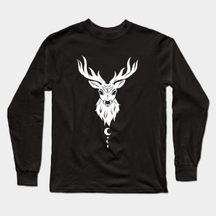 Stag Deer Spirit Animal Minimalist Aesthetic Design Long Sleeve T-Shirt